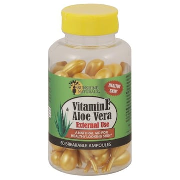 Sunshine Naturals Vitamin E Aloe Vera, Healthy Skin, Ampoules