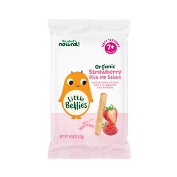 Little Bellies Little Bellies Organic Strawberry Pick-Me Sticks Puff Snacks from our Tasty Textures range are perfect for tiny taste buds!