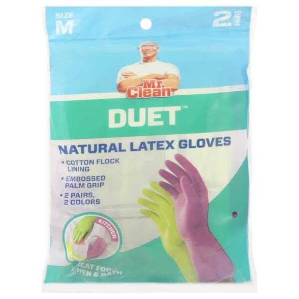 Mr. Clean Duet Latex Gloves, Natural, Medium | Publix Super Markets