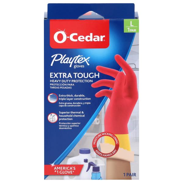 O-Cedar Gloves, Extra Tough, L | Publix Super Markets