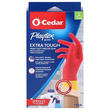 O-Cedar Gloves, Extra Tough, L