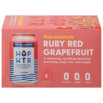 Hop Wtr Non-Alcoholic Sparkling Hop Water, Ruby Red Grapefruit