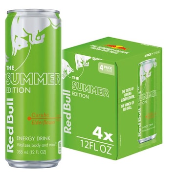 Red Bull Summer Edition Energy Drink Curuba Elderflower, 114mg Caffeine, 12 fl oz, Pack of 4 Cans