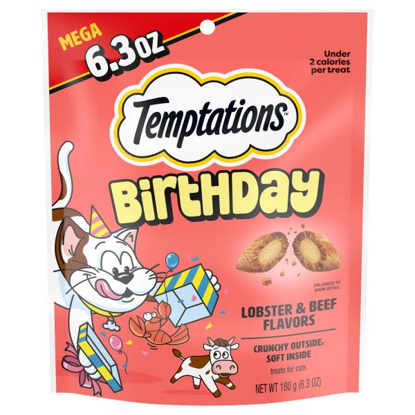 Temptations Birthday Lobster & Beef Flavors Treats for Cats Mega Temptations Birthday Lobster & Beef Flavors Treats for Cats Mega