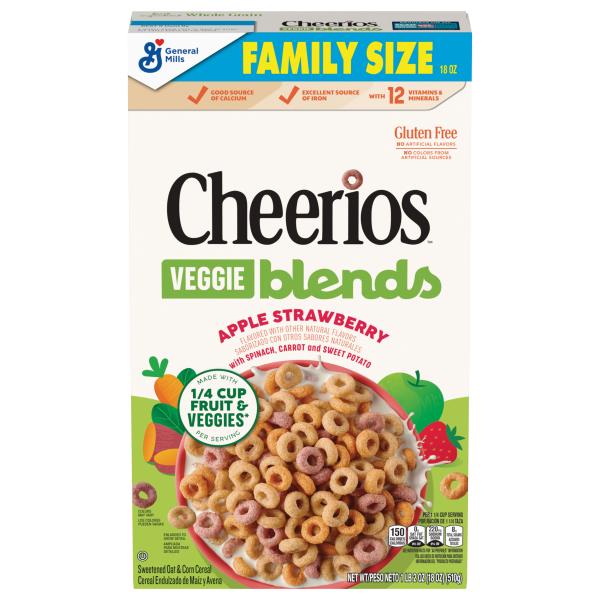 Cheerios Veggie Blends Cereal, Apple Strawberry, Family Size | Publix ...