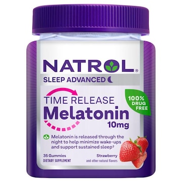 Natrol Melatonin, Sleep Advanced, 10 mg, Gummies, Strawberry