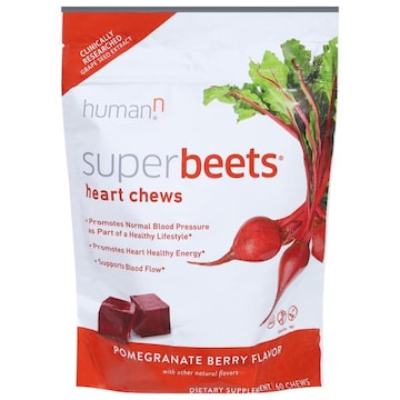 HumanN Superbeets Heart Chews, Pomegranate Berry Flavor, Chews