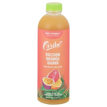 Caribe Juice Blend, Cold Pressed, Passion Orange Guava