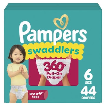 Pampers Swaddlers 360 Diapers, Size 6, 44 Count