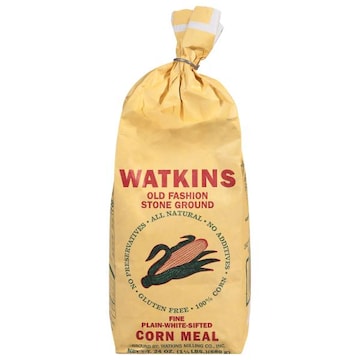 Watkins Corn Meal, Plain-White-Sifted, Fine, Old Fashion, Stone Ground