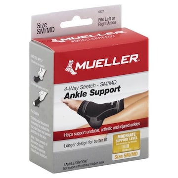 Mueller Ankle Support, 4-Way Stretch, Size SM/MD