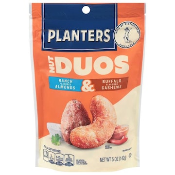 Planters Nut Duos Almonds & Cashews, Ranch/Buffalo Flavored