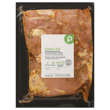 Publix Marinated Hatch Chili, Boneless Skinless Chicken Thighs