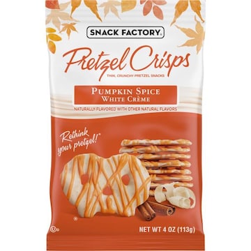 Snack Factory® Pumpkin Spice White Crème Pretzel Crisps