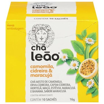 Cha Leao Tea, Camomila, Cidreira & Maracuja, Sachets