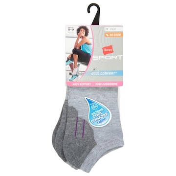 Hanes Sport Socks, No Show, Cool Comfort