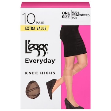 L'eggs Everyday Knee Highs, Nude, One Size, Extra Value