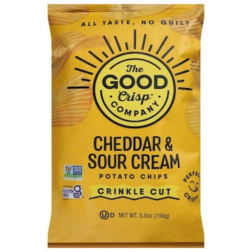 The Good Crisp Company Potato Chips, Crinkle Cut, Cheddar & Sour Cream