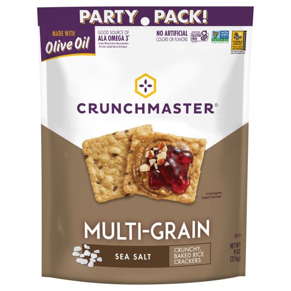 Crunchmaster Rice Crackers, Sea Salt, MultiGrain, Baked, Crunchy