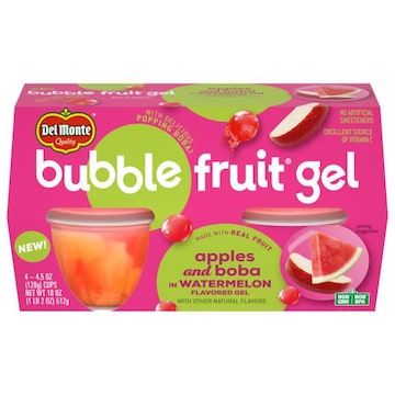 Del Monte Bubble Fruit Gel Apples and Boba in Watermelon Flavored Gel