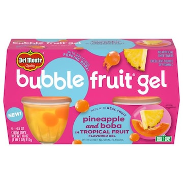 Del Monte Bubble Fruit Gel Pineapple and Boba in Tropical Fruit Flavored Gel