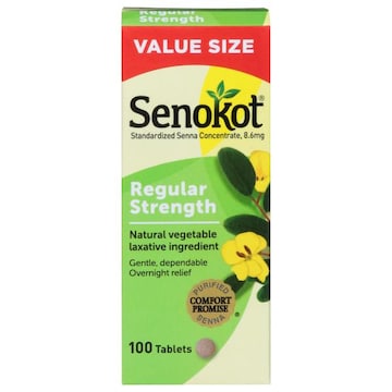 Senokot-S Laxative, Regular Strength, 8.6 mg, Tablets, Value Size