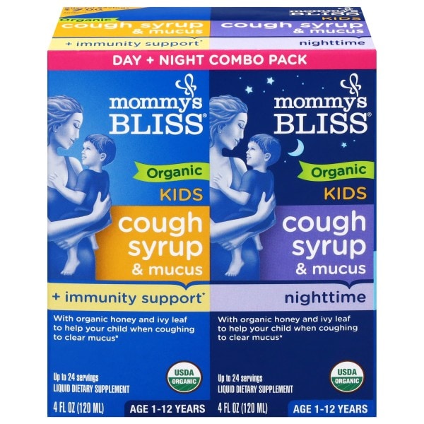 Mommy's Bliss Organic Kids Cough Syrup & Mucus Day + Night Combo