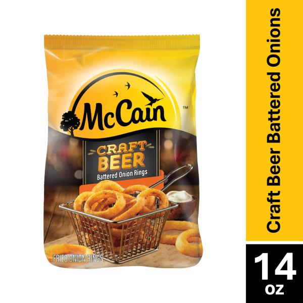 McCain Craft Beer Battered Onion Rings, 14 OZ (Frozen Onion Rings