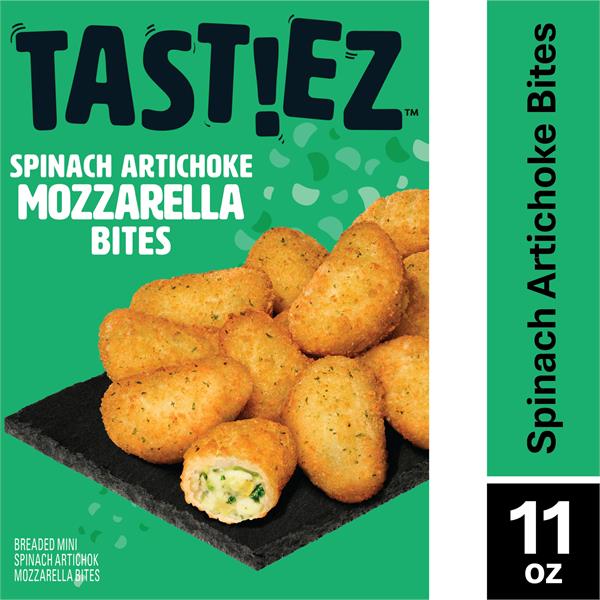 Tastiez Breaded Spinach Artichoke Mozzarella Bites, 11 oz (Frozen