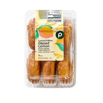 Limited Edition Glazed Lemon Sour Cream Cake Donuts, 6-Count