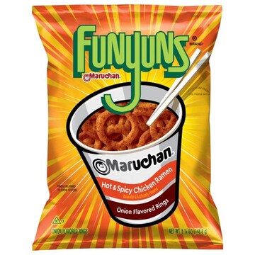 Funyuns Maruchan Hot & Spicy Chicken Ramen Onion Flavored Rings
