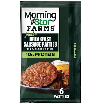 MorningStar Farms Plant Based Jumbo Sausage Patties Original, Vegan Meat