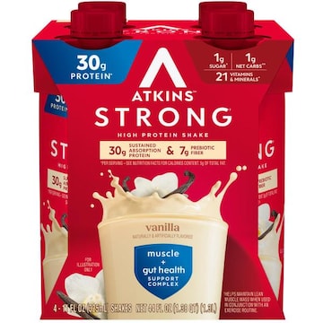 Atkins High Protein Shake, Strong, Muscle + Gut Health
