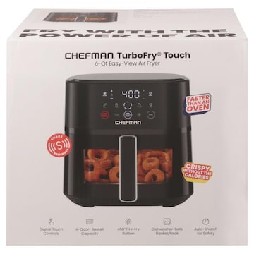 Chefman Air Fryer, Turbofry Touch, 6-Quart Easy View