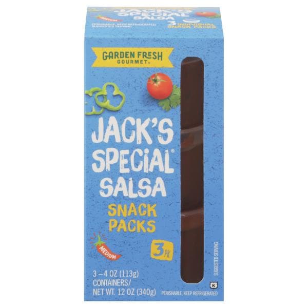 Garden Fresh Gourmet Salsa, Jack's Special, Medium, Snack Pack