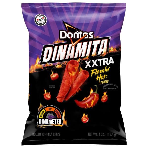 Doritos Dinamita Tortilla Chips, Xxtra Flamin Hot Flavored, Rolled 