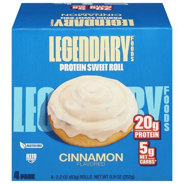 Legendary Foods Protein Sweet Roll, Cinnamon Flavored, 4 Pack