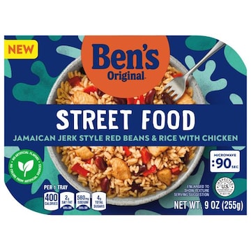 Ben's Original Red Beans & Rice, with Chicken, Jamaican Jerk Style, Street Food