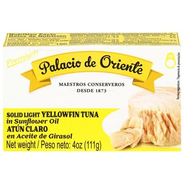 Palacio de Oriente Yellowfin Tuna, in Sunflower Oil, Solid Light, Premium