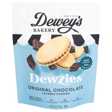 Dewey's Bakery Dewzies Cookies, Layered, Original Chocolate