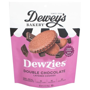 Dewey's Bakery Dewzies Cookies, Layered, Double Chocolate