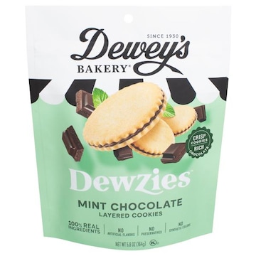 Dewey's Bakery Dewzies Cookies, Layered, Mint Chocolate