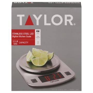 Taylor Digital Kitchen Scale, LED, Stainless Steel, 11 lb