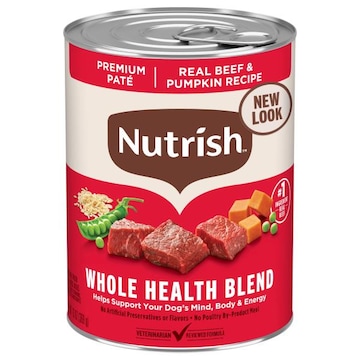 Nutrish Natural Adult Whole Health Blend Premium Pate Real Beef & Pumpkin Recipe Food for Dogs