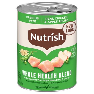 Nutrish Premium Pate Whole Health Blend Natural Adult Real Chicken & Apple Recipe Food for Dogs