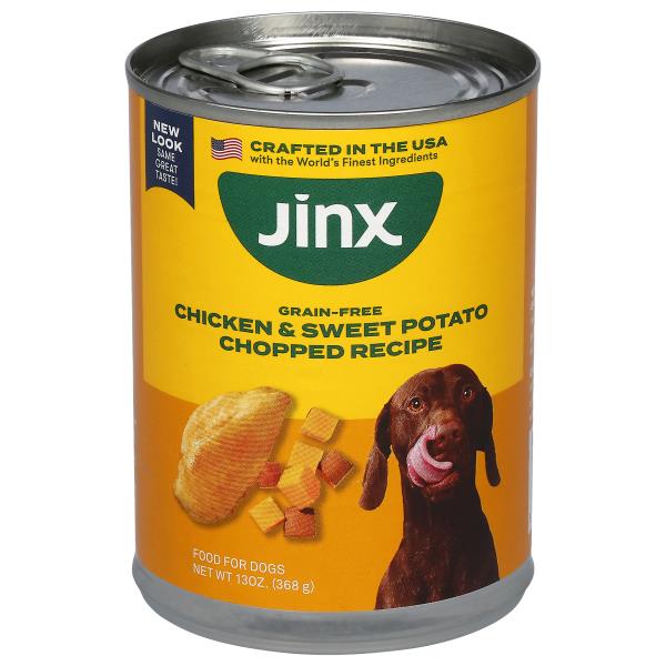 Jinx Dog Food, Chicken & Sweet Potato Chopped Recipe, Grain Jinx Dog Food, Chicken & Sweet Potato Chopped Recipe, Grain