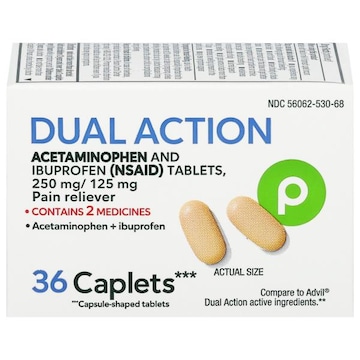 Publix Dual Action Caplets 250 mg / 125 mg Pain Reliever