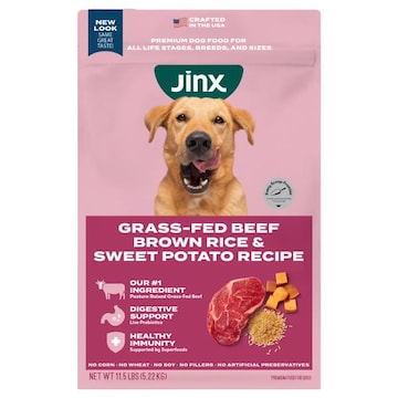 Jinx Premium All Life Stages Grass-Fed Beef Brown Rice & Sweet Potato Recipe Food for Dogs