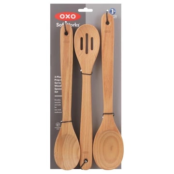 Oxo Softworks Spoon Set, Wooden, 3-Piece, Prep & Serve