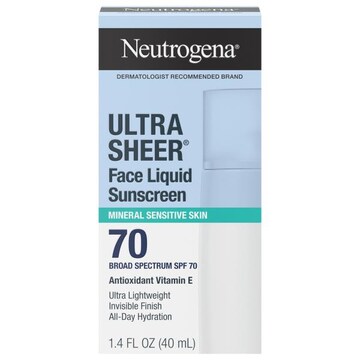 Neutrogena Ultra Sheer Sunscreen, Face Liquid, Broad Spectrum SPF 70